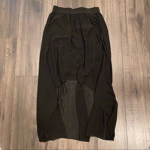 High-Low Sheet Black Skirt